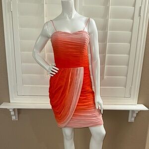 Erin Fetherston Valarie Orange Ombre Silk Mini Dress